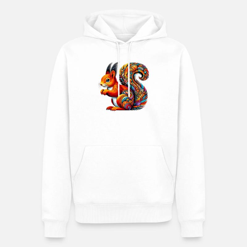 Eichhörnchen - Männer Premium Bio Hoodie - Weiß