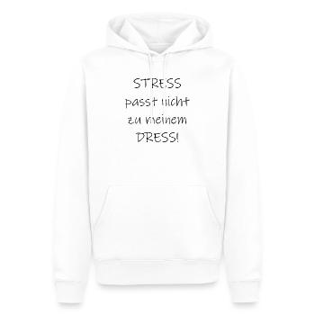 Statement Stress passt nicht zu meinem Dress - Männer Premium Bio Hoodie - Weiß - Vorne - Nico (187cm)