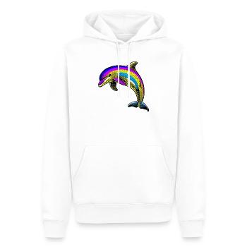 Delfin - Männer Premium Bio Hoodie - Weiß - Vorne - Nico (187cm)