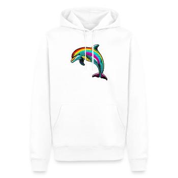 Delfin - Männer Premium Bio Hoodie - Weiß - Vorne - Nico (187cm)