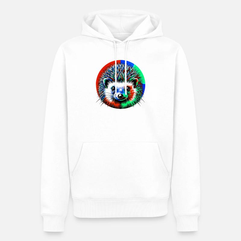 Igel - Männer Premium Bio Hoodie - Weiß
