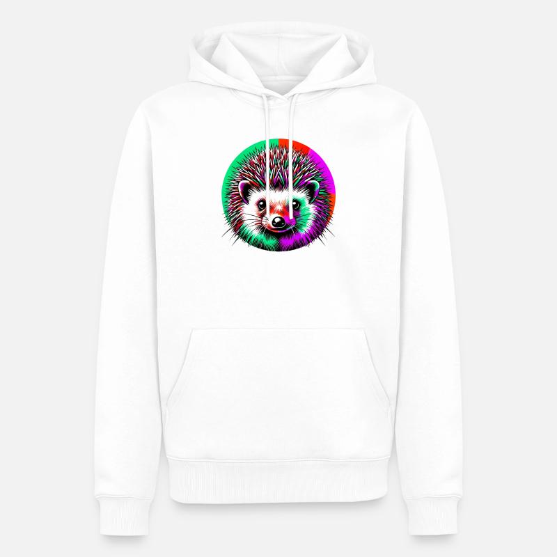 Igel - Männer Premium Bio Hoodie - Weiß