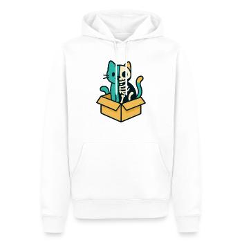 Schrödinger's Cat - Physics Design - Men’s Premium Organic Hoodie - white - Front - Nico (187cm)