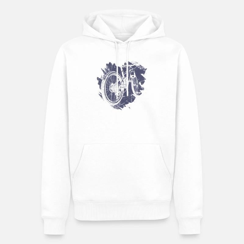 Illustration d’engrenage de vélo rétro - Sweat à capuche Premium bio Homme - blanc