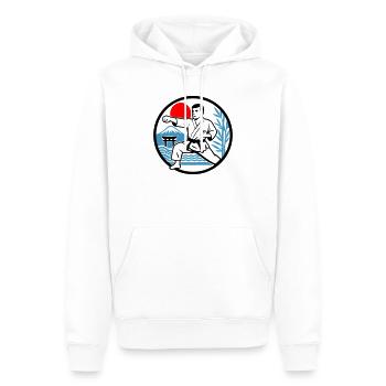 Karaté Nature - Sweat à capuche Premium bio Homme - blanc - Devant - Nico (187cm)