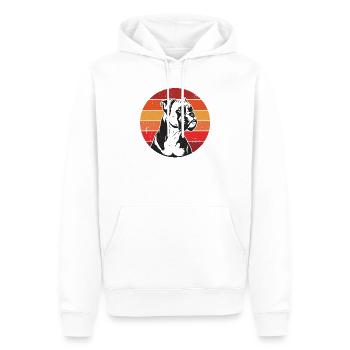  Boxer Hund Portrait Vintage Sunset Boxerbesitzer - Männer Premium Bio Hoodie - Weiß - Vorne - Nico (187cm)
