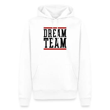 Dream Team - Männer Premium Bio Hoodie - Weiß - Vorne - Nico (187cm)