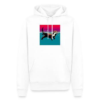 loutre - Sweat à capuche Premium bio Homme - blanc - Devant - Nico (187cm)