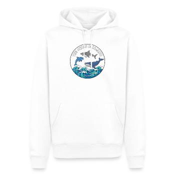 Ozean ruft Delfin Wal Badge - Männer Premium Bio Hoodie - Weiß - Vorne - Nico (187cm)
