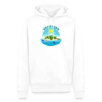 Conception de plage idyllique d’île tropicale - Sweat à capuche Premium bio Homme - blanc - Devant - Nico (187cm)