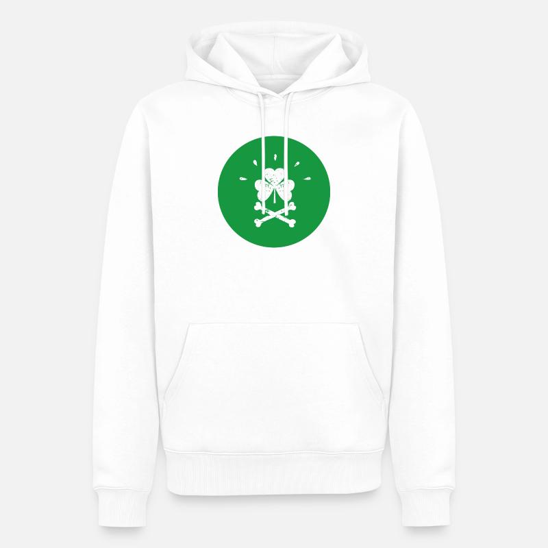 Joyeuse Roger Shamrock Saint-Patrick - Sweat à capuche Premium bio Homme - blanc