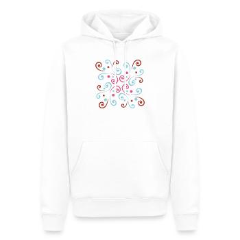 Abstract wavy design by Cean - Men’s Premium Organic Hoodie - white - Front - Nico (187cm)