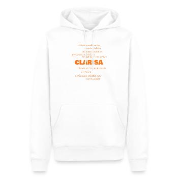 Sprueche Clarisa - Männer Premium Bio Hoodie - Weiß - Vorne - Nico (187cm)