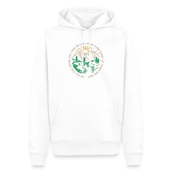 Sunrise Mountain River Hiking Trail - Men’s Premium Organic Hoodie - white - Front - Nico (187cm)