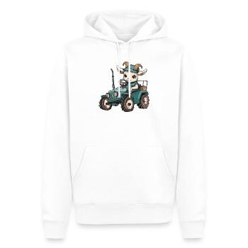 Éleveur de tracteurs de chèvres de montagne - Sweat à capuche Premium bio Homme - blanc - Devant - Nico (187cm)