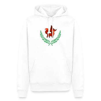 Fox in Laurel Wreath - Men’s Premium Organic Hoodie - white - Front - Nico (187cm)