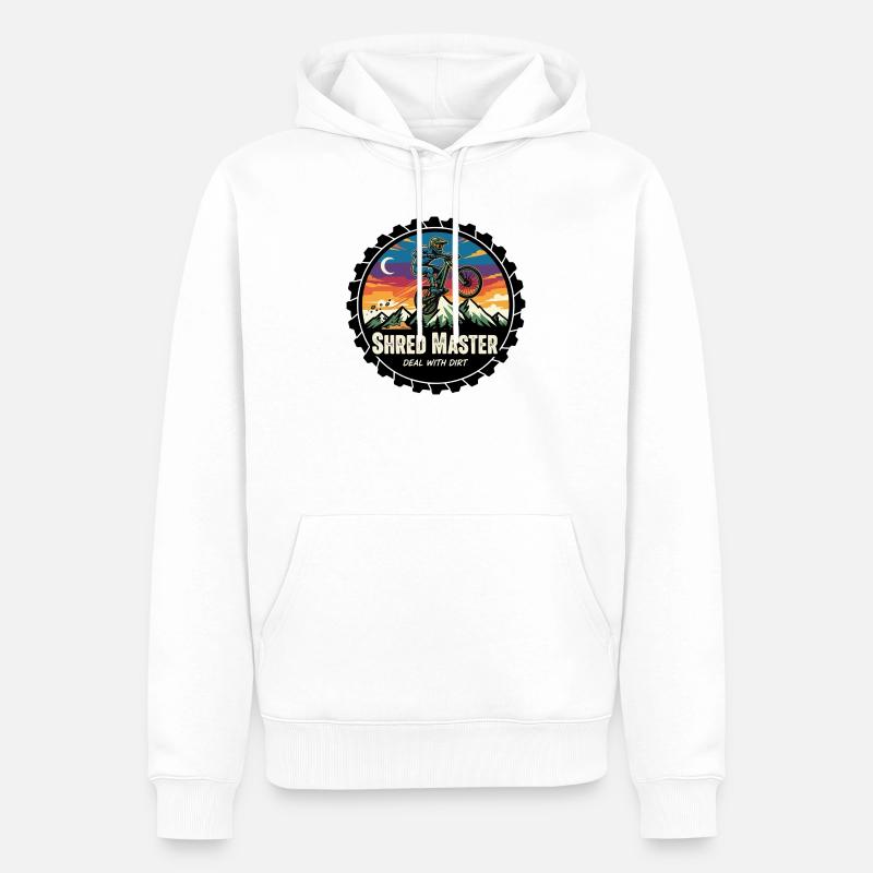 Shred Master Dirt MTB Sunset - Männer Premium Bio Hoodie - Weiß
