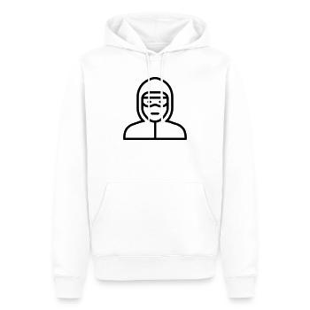 Hacker - Männer Premium Bio Hoodie - Weiß - Vorne - Nico (187cm)