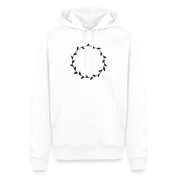 Couronne florale peinte à la main de feuilles florale - Sweat à capuche Premium bio Homme - blanc - Devant - Nico (187cm)