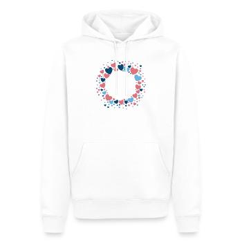 Couronne de cœur Couronne de cœur Bleu Rose - Sweat à capuche Premium bio Homme - blanc - Devant - Nico (187cm)