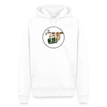 Paresse, je suis là, peut faire du drôle en disant - Sweat à capuche Premium bio Homme - blanc - Devant - Nico (187cm)