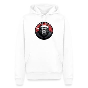 Nuit festive du Gorille Santa - Sweat à capuche Premium bio Homme - blanc - Devant - Nico (187cm)