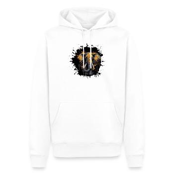 Elefant Splash - Männer Premium Bio Hoodie - Weiß - Vorne - Nico (187cm)