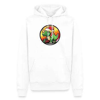 Le Père Noël Dino en splendeur de Noël - Sweat à capuche Premium bio Homme - blanc - Devant - Nico (187cm)