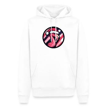 Design de Noël du Père Noël Flamant rose - Sweat à capuche Premium bio Homme - blanc - Devant - Nico (187cm)