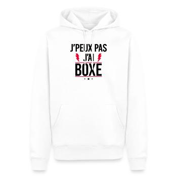 J’peux pas j’ai boxe Humour Boxe - Sweat à capuche Premium bio Homme - blanc - Devant - Nico (187cm)