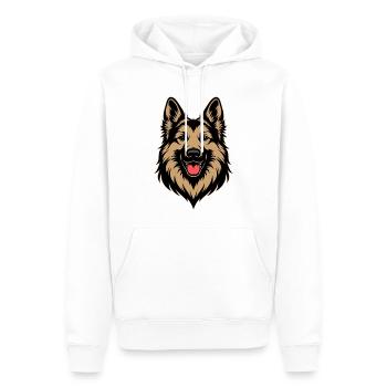 German Shepherd Design - Men’s Premium Organic Hoodie - white - Front - Nico (187cm)
