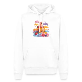 Kuschelbär auf Pfannkuchen - Männer Premium Bio Hoodie - Weiß - Vorne - Nico (187cm)