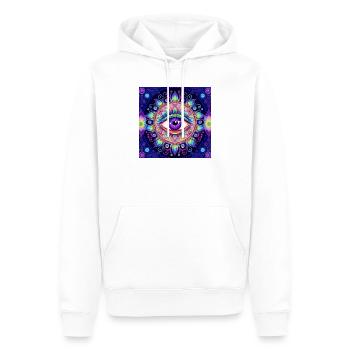 Auge im farbigen Mandala - Männer Premium Bio Hoodie - Weiß - Vorne - Nico (187cm)