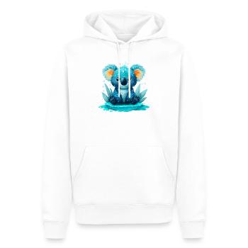 Monde aquatique du coala cobalt - Sweat à capuche Premium bio Homme - blanc - Devant - Nico (187cm)