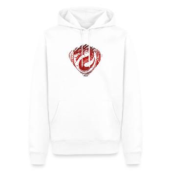 Tourbillon Yin Yang Rouge - Sweat à capuche Premium bio Homme - blanc - Devant - Nico (187cm)