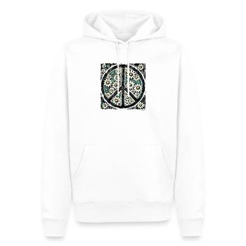 Daisy Peace Blumenemblem - Männer Premium Bio Hoodie - Weiß - Vorne - Nico (187cm)