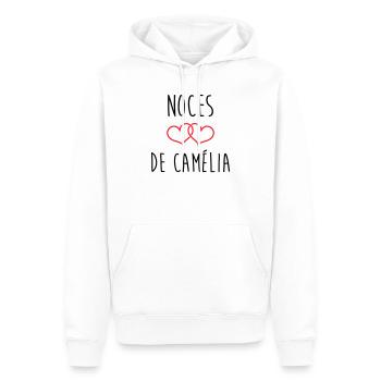 Camellias Hochzeit 51 Jahre Ehe - Männer Premium Bio Hoodie - Weiß - Vorne - Nico (187cm)