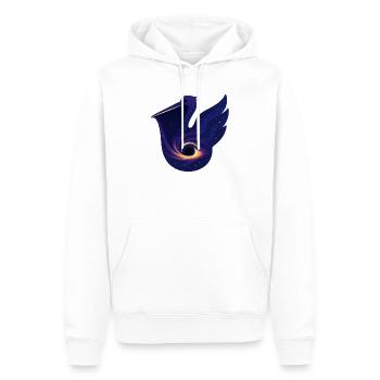 Kosmischer Vogel, Reiher, Kranichstorch - Männer Premium Bio Hoodie - Weiß - Vorne - Nico (187cm)