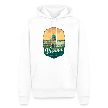 Vienna Austria Hofburg Sunset Retro Reiseabzeichen - Männer Premium Bio Hoodie - Weiß - Vorne - Nico (187cm)