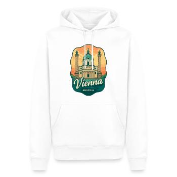 Wien, Österreich Karlskirche Sonnenuntergang Retro Reisekunst - Männer Premium Bio Hoodie - Weiß - Vorne - Nico (187cm)