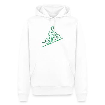 Motif minimaliste du vélo - Sweat à capuche Premium bio Homme - blanc - Devant - Nico (187cm)