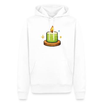 Bougie verte - Sweat à capuche Premium bio Homme - blanc - Devant - Nico (187cm)