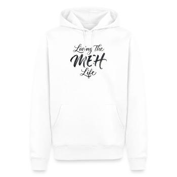 Sarcasme – Profiter pleinement de la vie – L - Sweat à capuche Premium bio Homme - blanc - Devant - Nico (187cm)