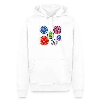 Horloges souriantes colorées - Sweat à capuche Premium bio Homme - blanc - Devant - Nico (187cm)