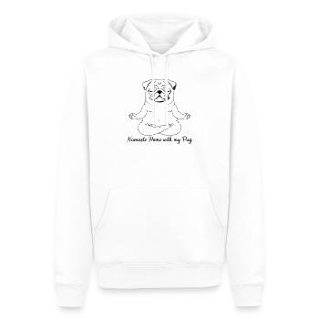 Namaste Home With My Pug Yoga - Men’s Premium Organic Hoodie - white - Front - Nico (187cm)