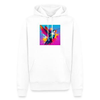 colibri - Sweat à capuche Premium bio Homme - blanc - Devant - Nico (187cm)