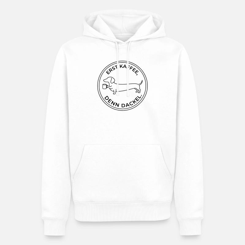 erst kaffee denn dackel - Männer Premium Bio Hoodie - Weiß