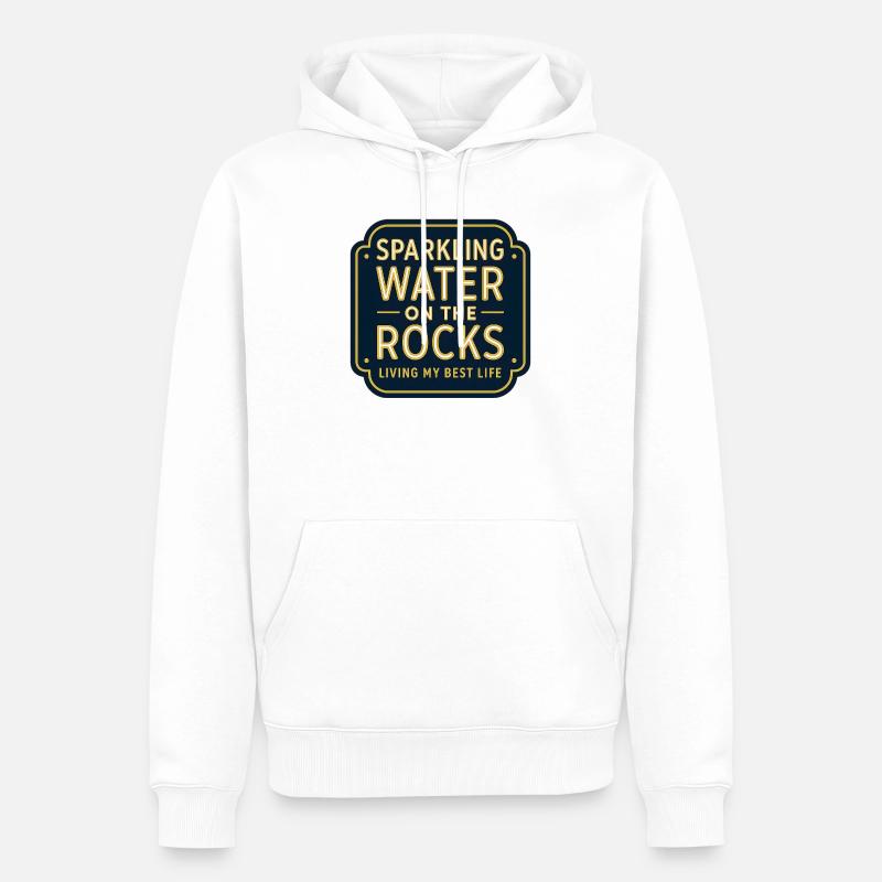 Sparklendes Wasser auf Felsen Neon - Männer Premium Bio Hoodie - Weiß