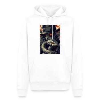 Snake, Hat and Grass Scene - Men’s Premium Organic Hoodie - white - Front - Nico (187cm)