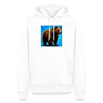 ours - Sweat à capuche Premium bio Homme - blanc - Devant - Nico (187cm)